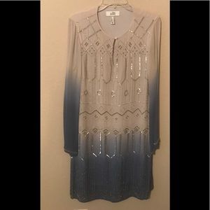 Badgley Mischka ombre beaded dress